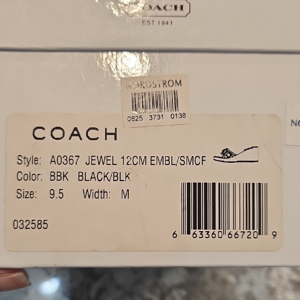 COACH Dark Brown Leather Slide Mules with Silver Buckle Rings - Picture 3 of 7